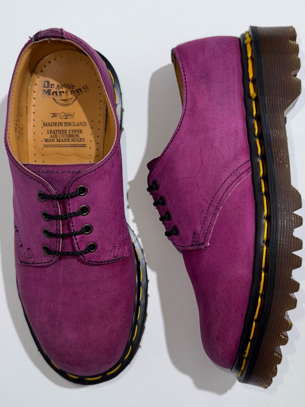 Vintage Dr. Martens 1461 Fuchsia Pink Leather Oxfords Shoes UK 4